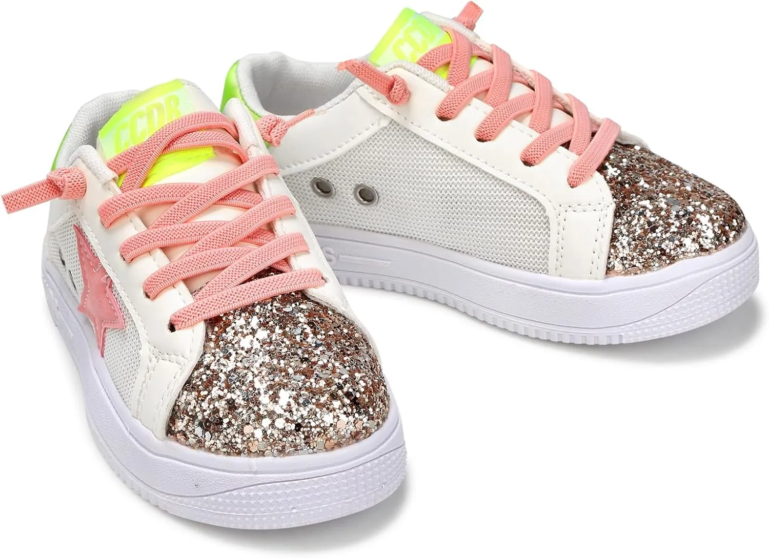 Girls Sneakers Glitter Tennis Shoes Lightweight Non-Slip Running Walking Shoes for Toddler/Little Kid/Big Kid