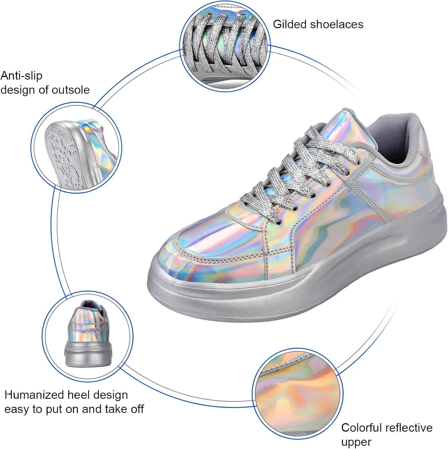 Glitter Sneakers for Women - Sparkly Bling Sequin Sneakers for Wedding, Party & Casual Wear