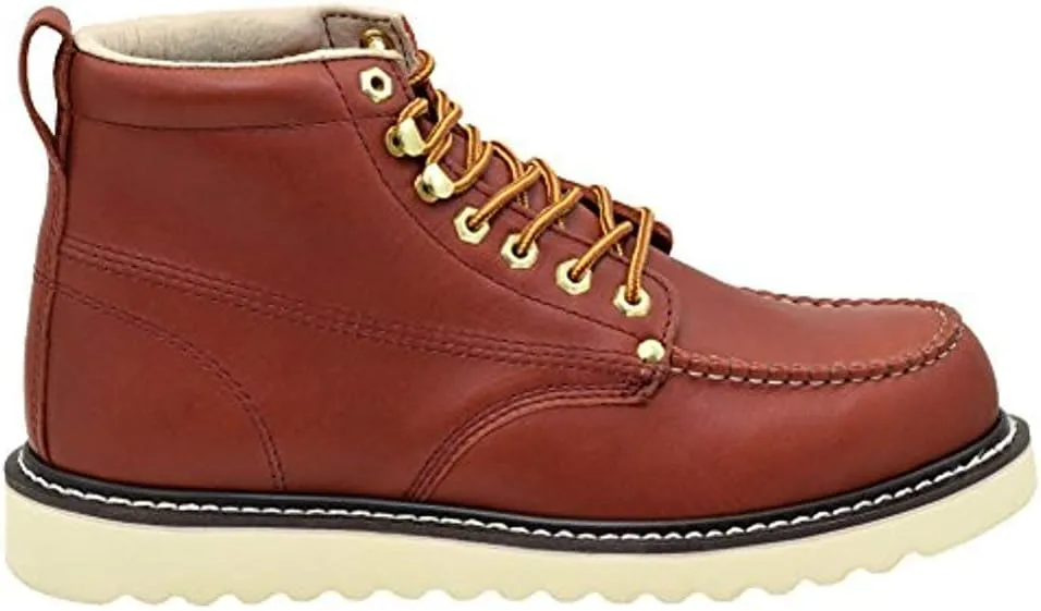 Golden Fox Men's Premium Leather Soft Toe Light Weight Industrial Construction Moc Work Boots Insulated