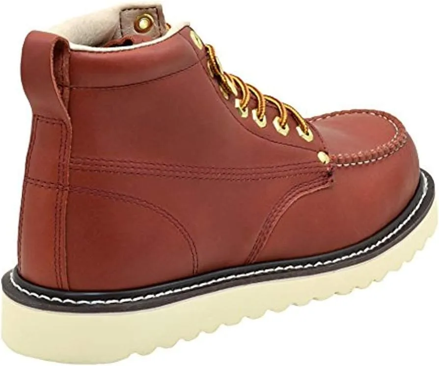 Golden Fox Men's Premium Leather Soft Toe Light Weight Industrial Construction Moc Work Boots Insulated