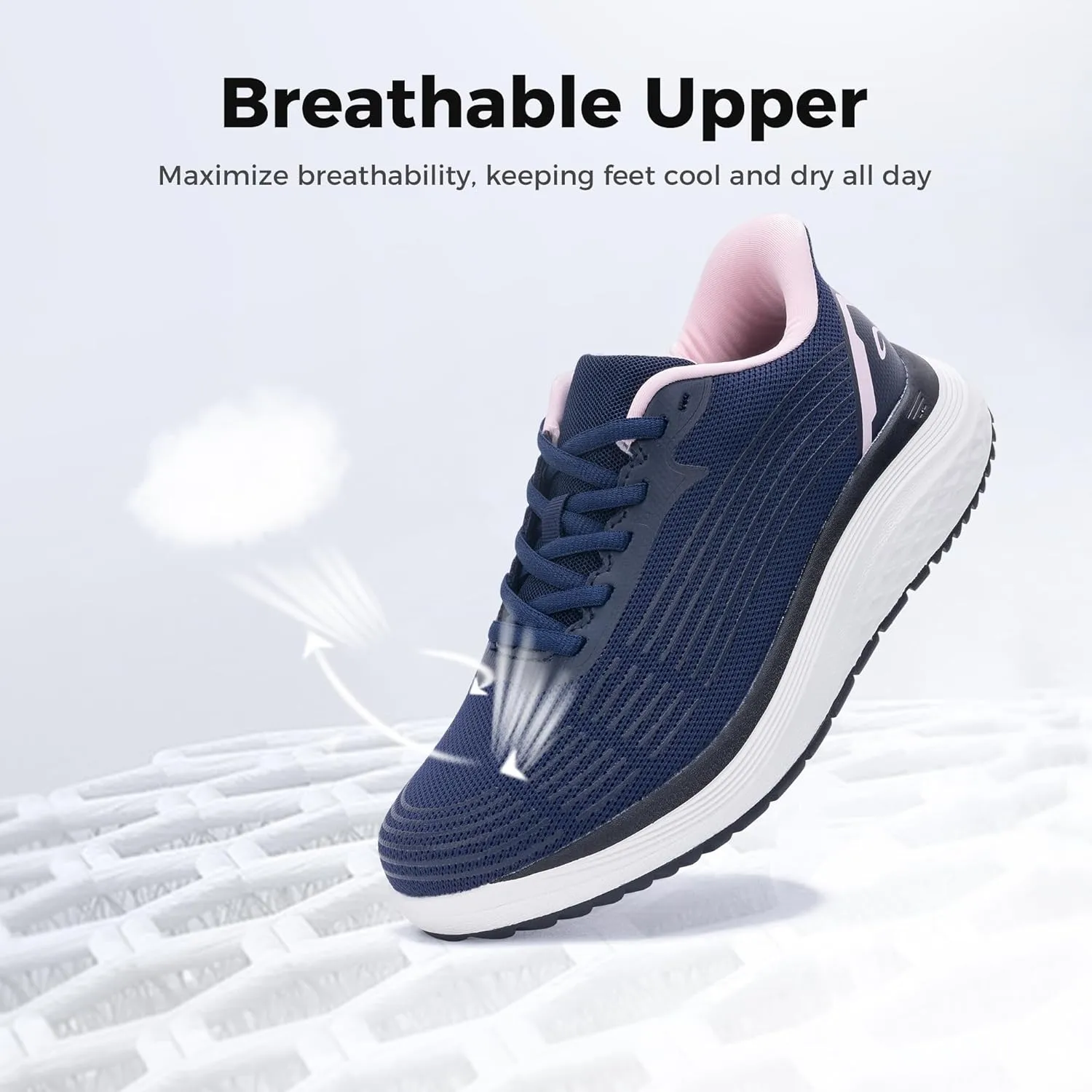 GOOBON Womens Walking Shoes Arch Support Plantar Fasciitis Sneakers Orthotic Tennis Shoes