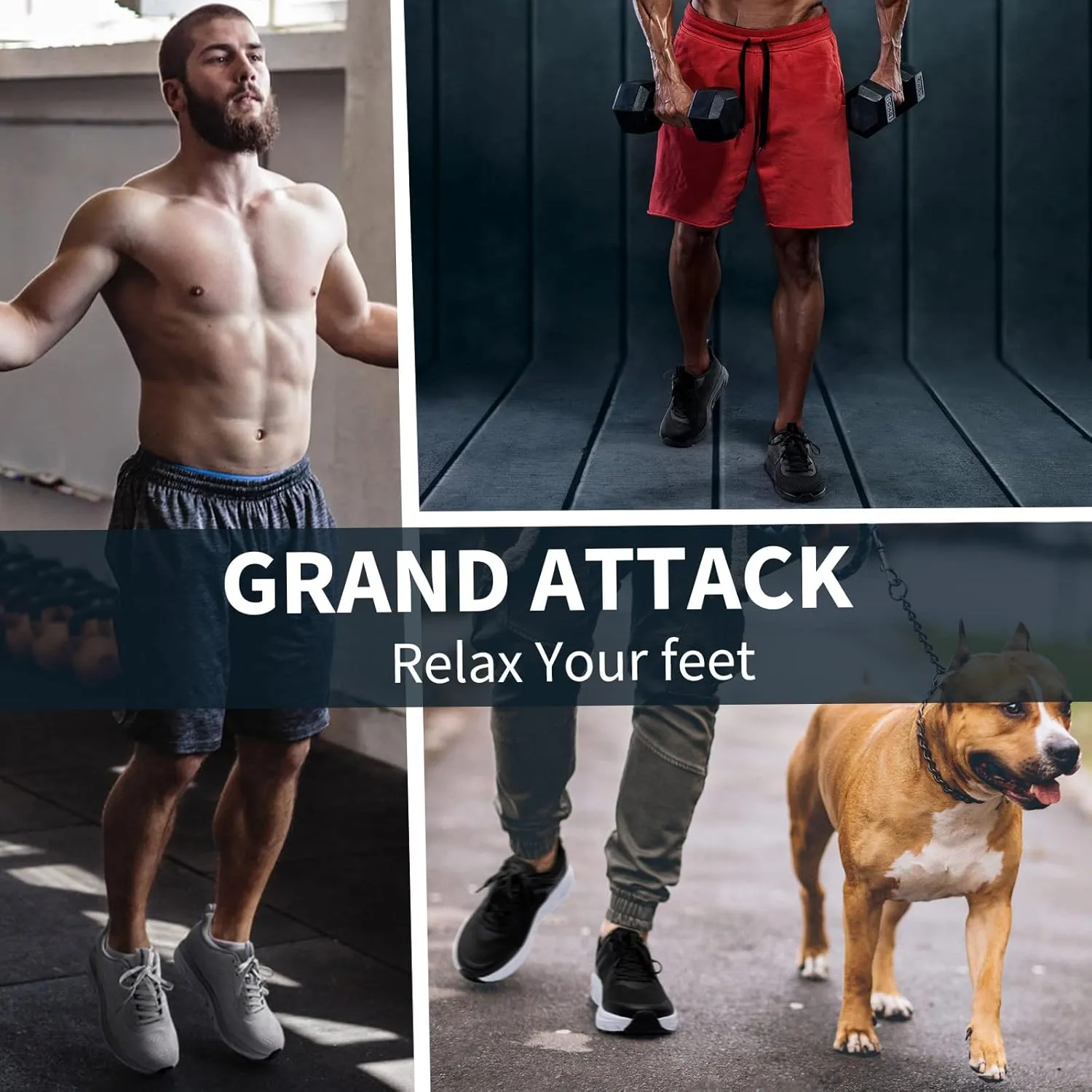 Grand Attack Men's Road Running Walking Shoes | Max Cushioned Comfort | Durable Non-Slip | Breathable Athletic Tennis Cross-Training Sneakers