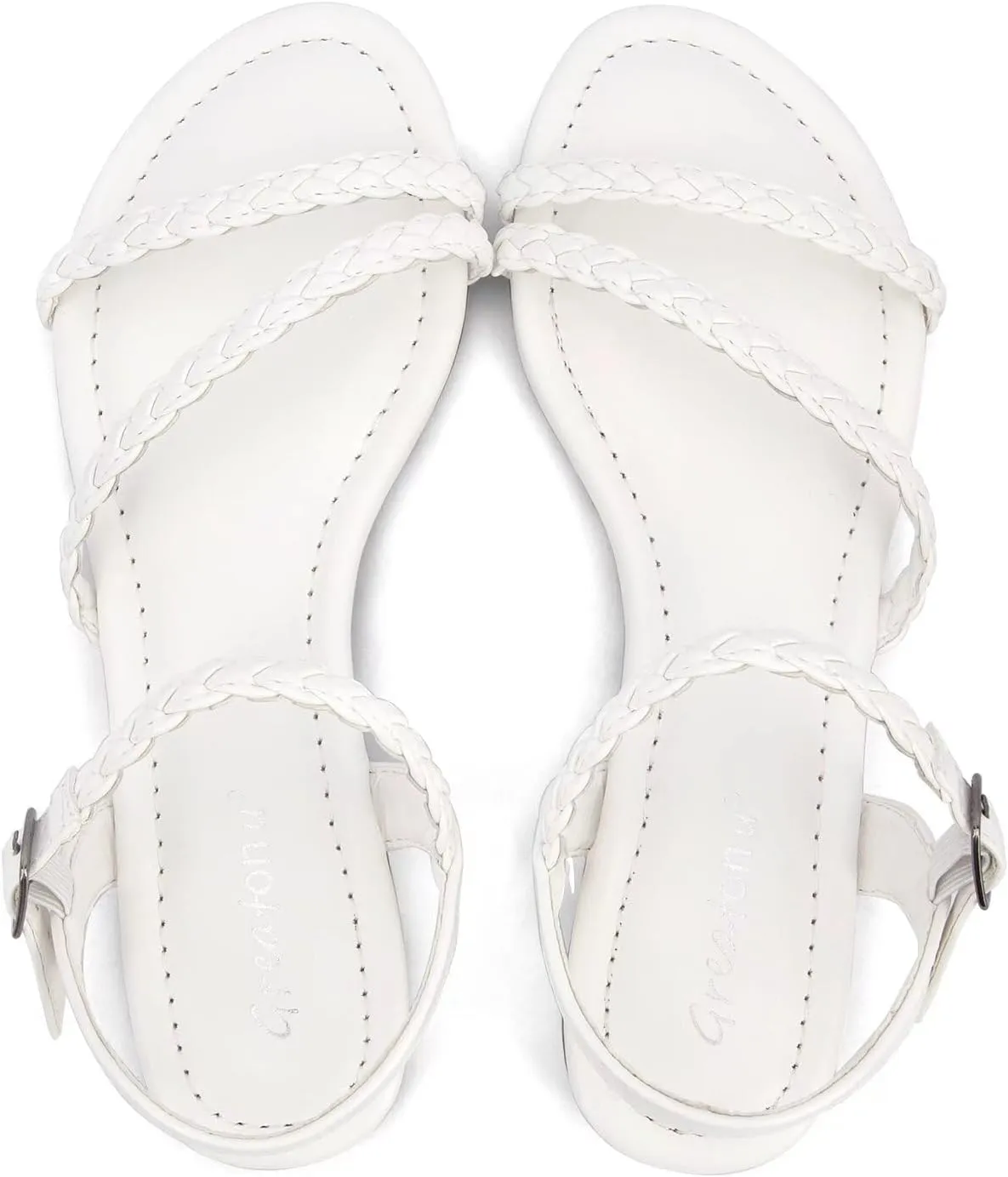 Greatonu Women’s Flat Sandals Slip On Summer Gladiator Open Toe Braided Slingback Shoes