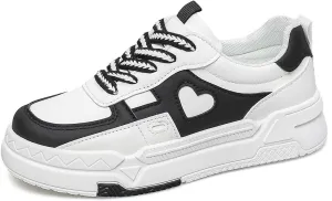Heart Chunky Sneakers for Women Fashion Y2k Thick Sole Low Top Platform Shoes