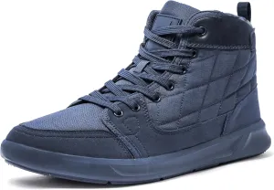 High-Top Men’s Casual Shoes - Genuine Microfiber Suede Boots with Side Zipper, Lightweight Flexible Sole, Well-Cushioned Breathable and Removable Insoles