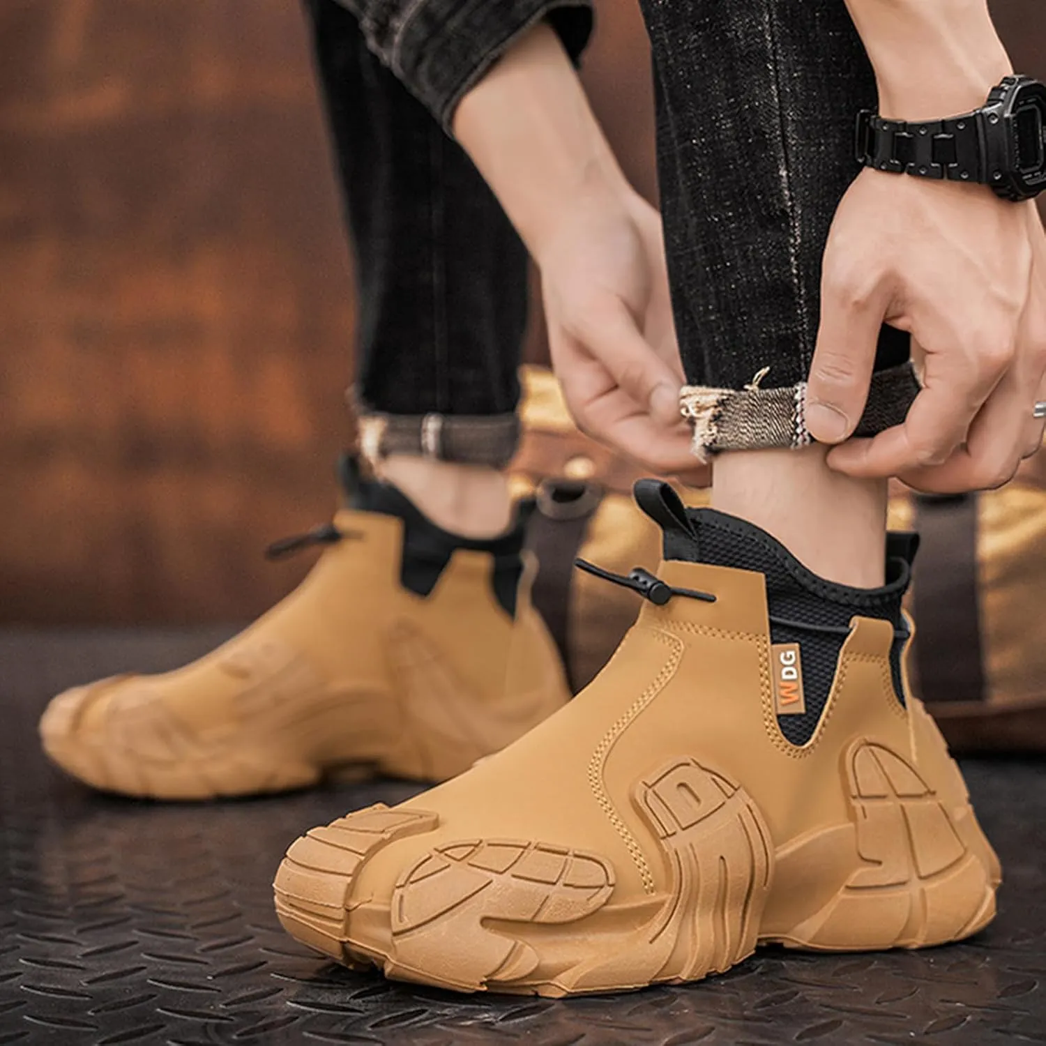 High Top Mens Hiking Shoes Casual Shoes Sneakers Sneakers Non-Slip Outdoor Soles Hiking Shoes Snow Boots