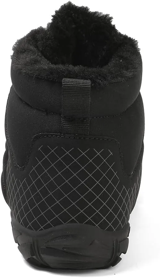 HiGropcore Barefoot Snow Boots for Women Men, Warm Fur Lined Water Repellent Winter Barefoot Shoes, Wide Toe Box Lightweight Outdoor Ankle Boots