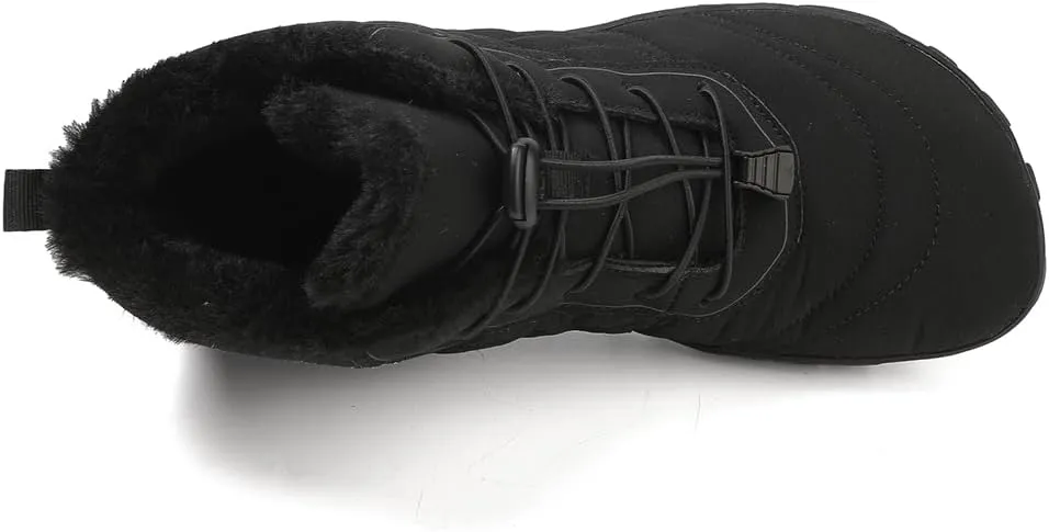 HiGropcore Barefoot Snow Boots for Women Men, Warm Fur Lined Water Repellent Winter Barefoot Shoes, Wide Toe Box Lightweight Outdoor Ankle Boots