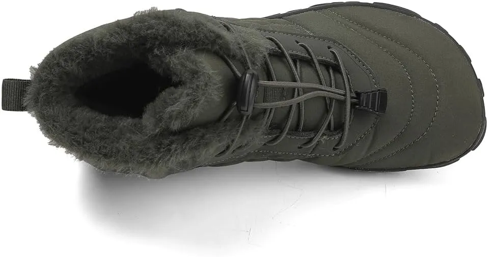 HiGropcore Barefoot Snow Boots for Women Men, Warm Fur Lined Water Repellent Winter Barefoot Shoes, Wide Toe Box Lightweight Outdoor Ankle Boots