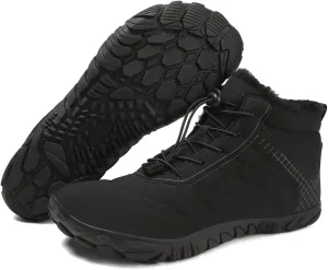 HiGropcore Barefoot Snow Boots for Women Men, Warm Fur Lined Water Repellent Winter Barefoot Shoes, Wide Toe Box Lightweight Outdoor Ankle Boots
