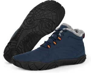 Hike Winter Footwear Barefoot Boots Mens Womens, Waterproof Winter Snow Boots, Warm Ankle Booties, Wide Toe Barefoot Hiking Boots, Non-Slip Zero Drop Sole Hike Shoes for Hiking Walking Outdoor