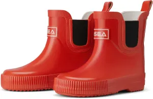 HISEA Kids Ankle Rain Boots Waterproof Deck Rubber Shoes for Boys Girls (Toddler/Little Kid/Big Kid)