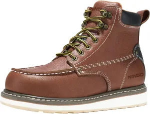 HISEA NINGO Work Boots for Men Steel/Soft Toe Boots, 6” Waterproof Slip Resistant Industrial & Construction Work Boots, Composite Toe Working Boots