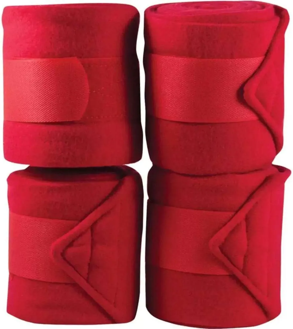 Horse Fleece Bandages/Polo Wraps/Stable Wraps Equestrian Leg Wraps Set of 4 TACK Equestrian Boots Protection (Brown)