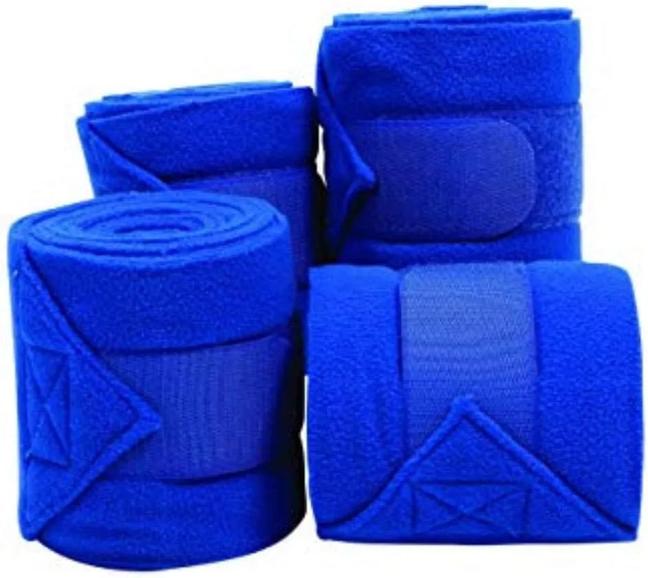 Horse Fleece Bandages/Polo Wraps/Stable Wraps Equestrian Leg Wraps Set of 4 TACK Equestrian Boots Protection (Brown)