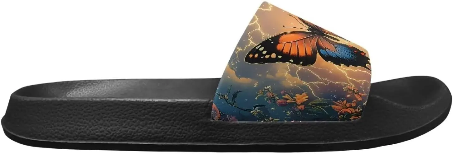 House Slippers Women Mens Comfortable Cloud Sandals Indoor Outdoor Eva Foam Foot Slip On Spa Shower Shoes Size 5-12.5 Black Sole