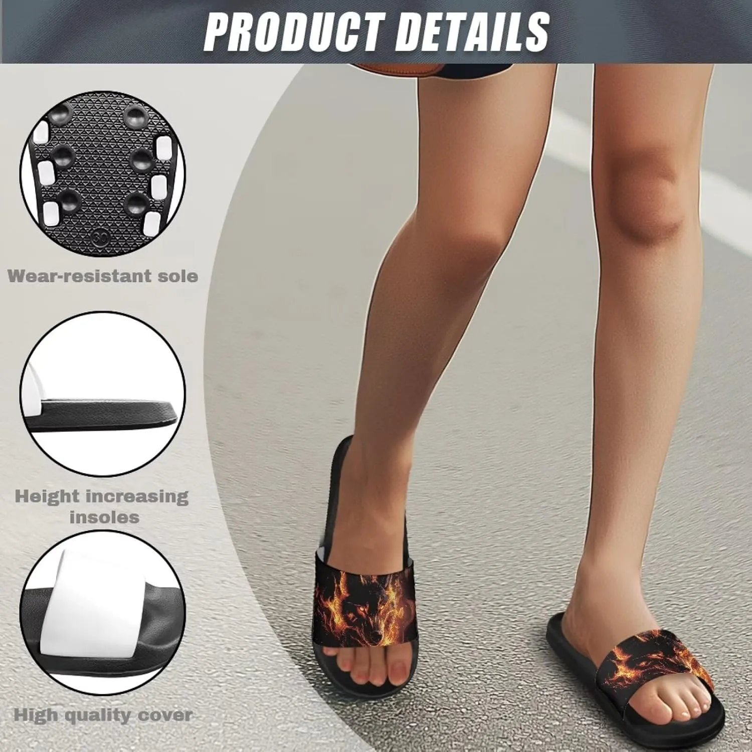 House Slippers Women Mens Comfortable Cloud Sandals Indoor Outdoor Eva Foam Foot Slip On Spa Shower Shoes Size 5-12.5 Black Sole