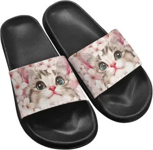 House Slippers Women Mens Comfortable Cloud Sandals Indoor Outdoor Eva Foam Foot Slip On Spa Shower Shoes Size 5-12.5 Black Sole