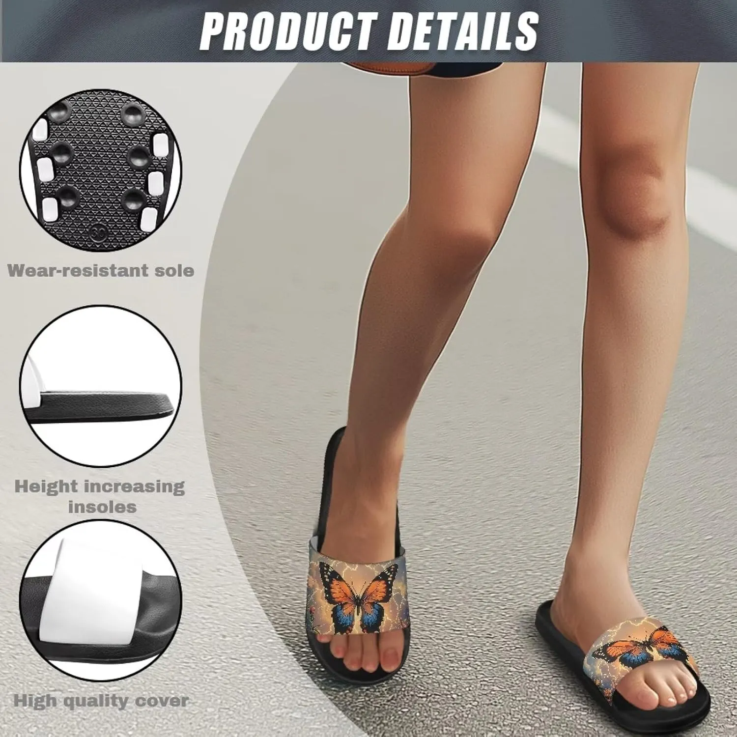 House Slippers Women Mens Comfortable Cloud Sandals Indoor Outdoor Eva Foam Foot Slip On Spa Shower Shoes Size 5-12.5 Black Sole