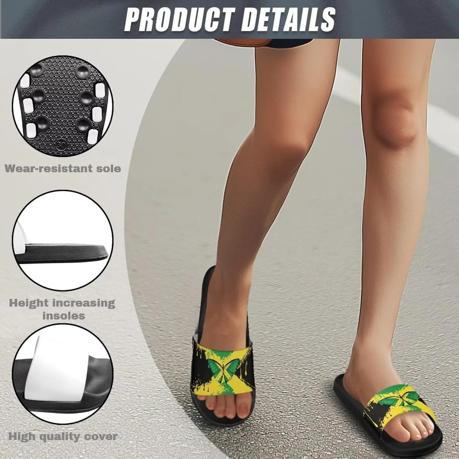 House Slippers Women Mens Comfortable Cloud Sandals Indoor Outdoor Eva Foam Foot Slip On Spa Shower Shoes Size 5-12.5 Black Sole