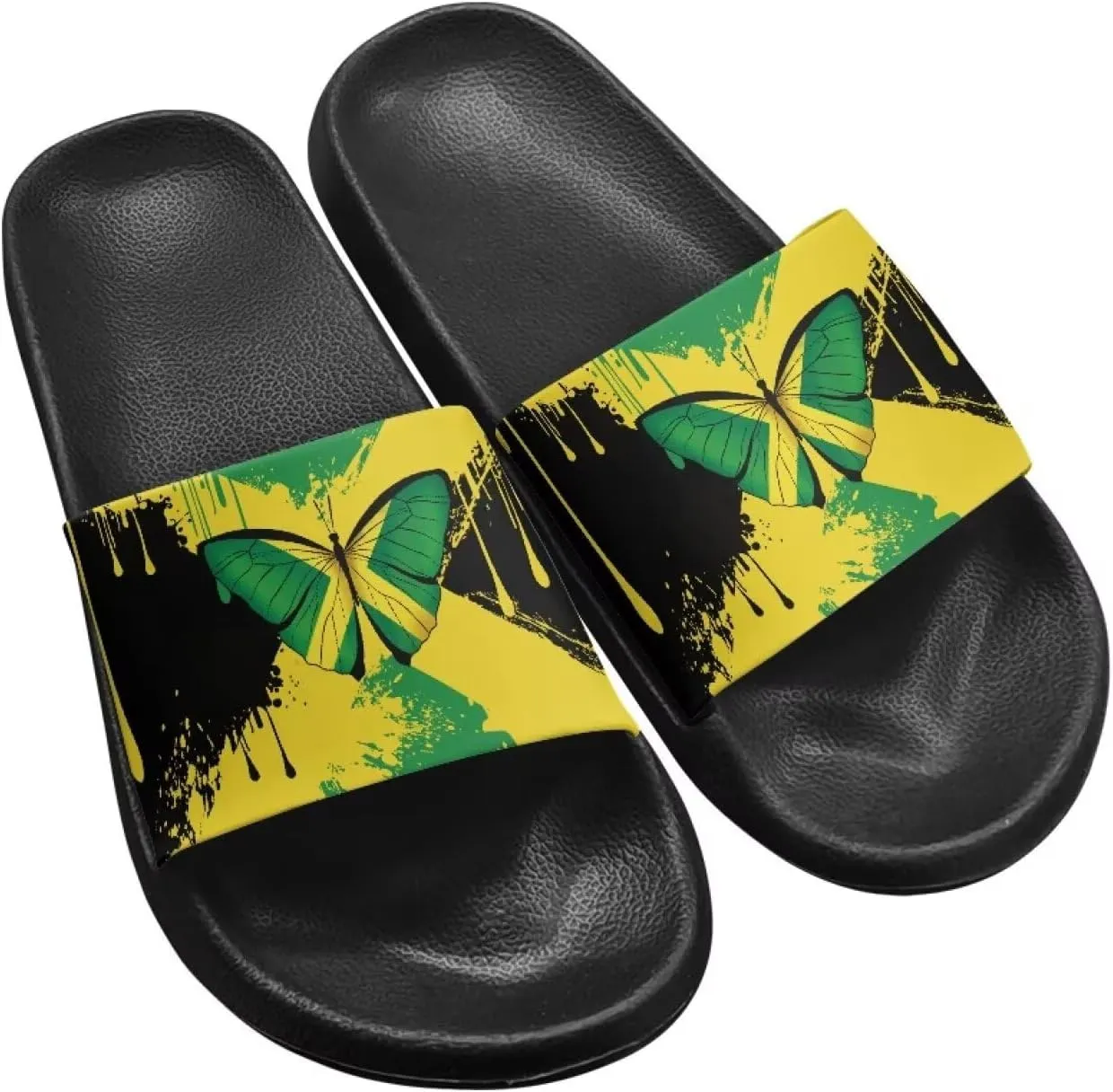 House Slippers Women Mens Comfortable Cloud Sandals Indoor Outdoor Eva Foam Foot Slip On Spa Shower Shoes Size 5-12.5 Black Sole