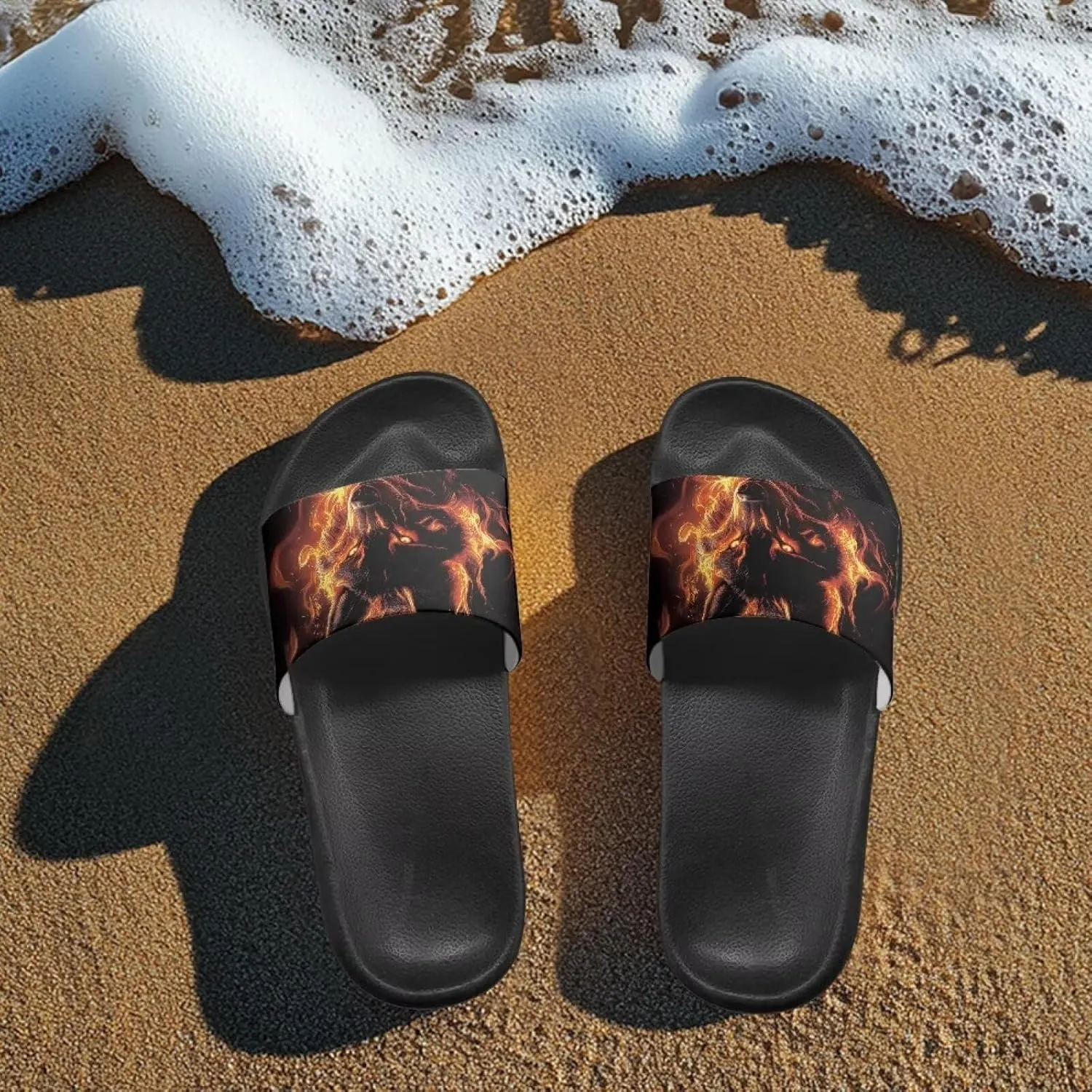 House Slippers Women Mens Comfortable Cloud Sandals Indoor Outdoor Eva Foam Foot Slip On Spa Shower Shoes Size 5-12.5 Black Sole