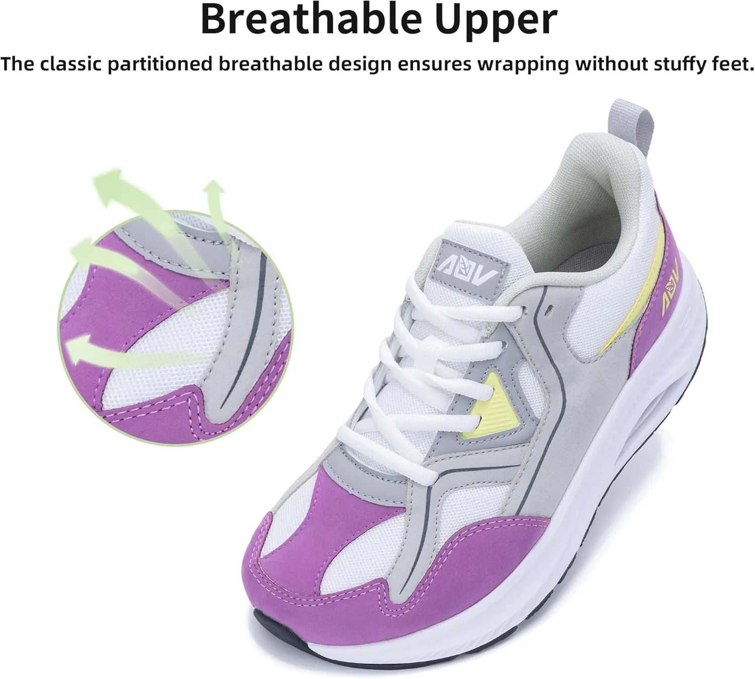 IIV Wide Toe Box Shoes for Women | Arch Support Walking Tennis Sneakers | Orthotic Shoes for Bunions, Plantar Fasciitis