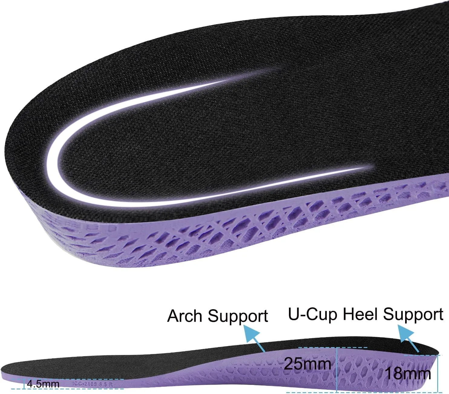 Insoles for Vans Shoes, Replacement Inserts for Men and Women's Skate Sneakers, Cushioned Inner Soles for Comfort and Foot Pain Relief