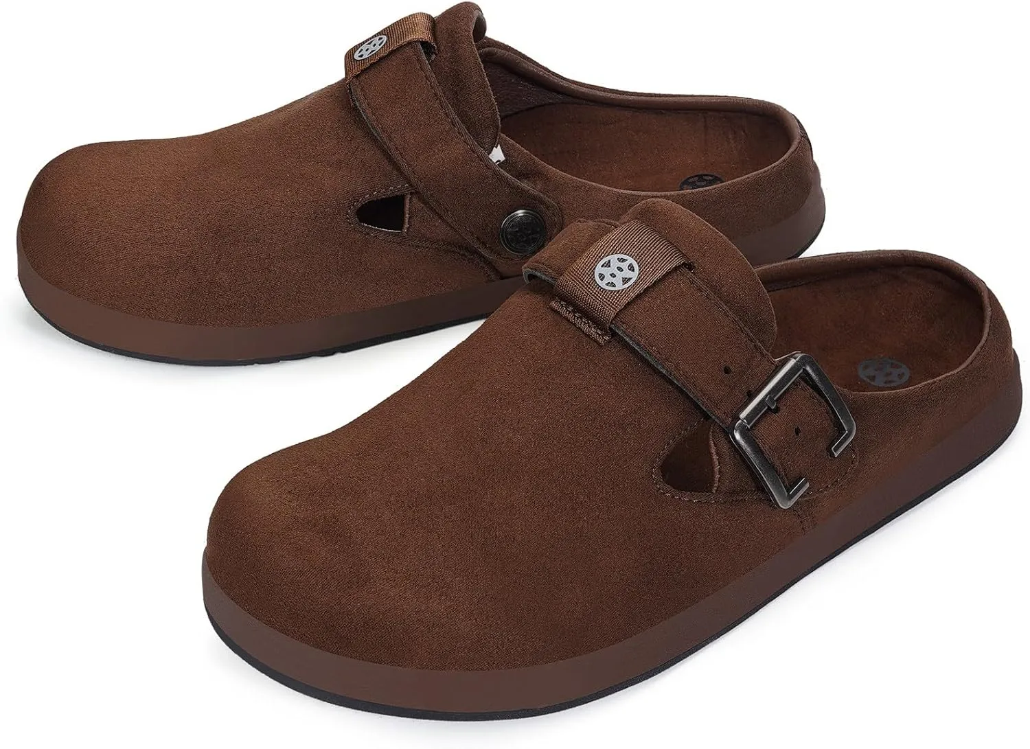 Intini Womens Mens Suede Clogs Leather Mules Slip on Sandals Potato Shoes House Slippers with Arch Support