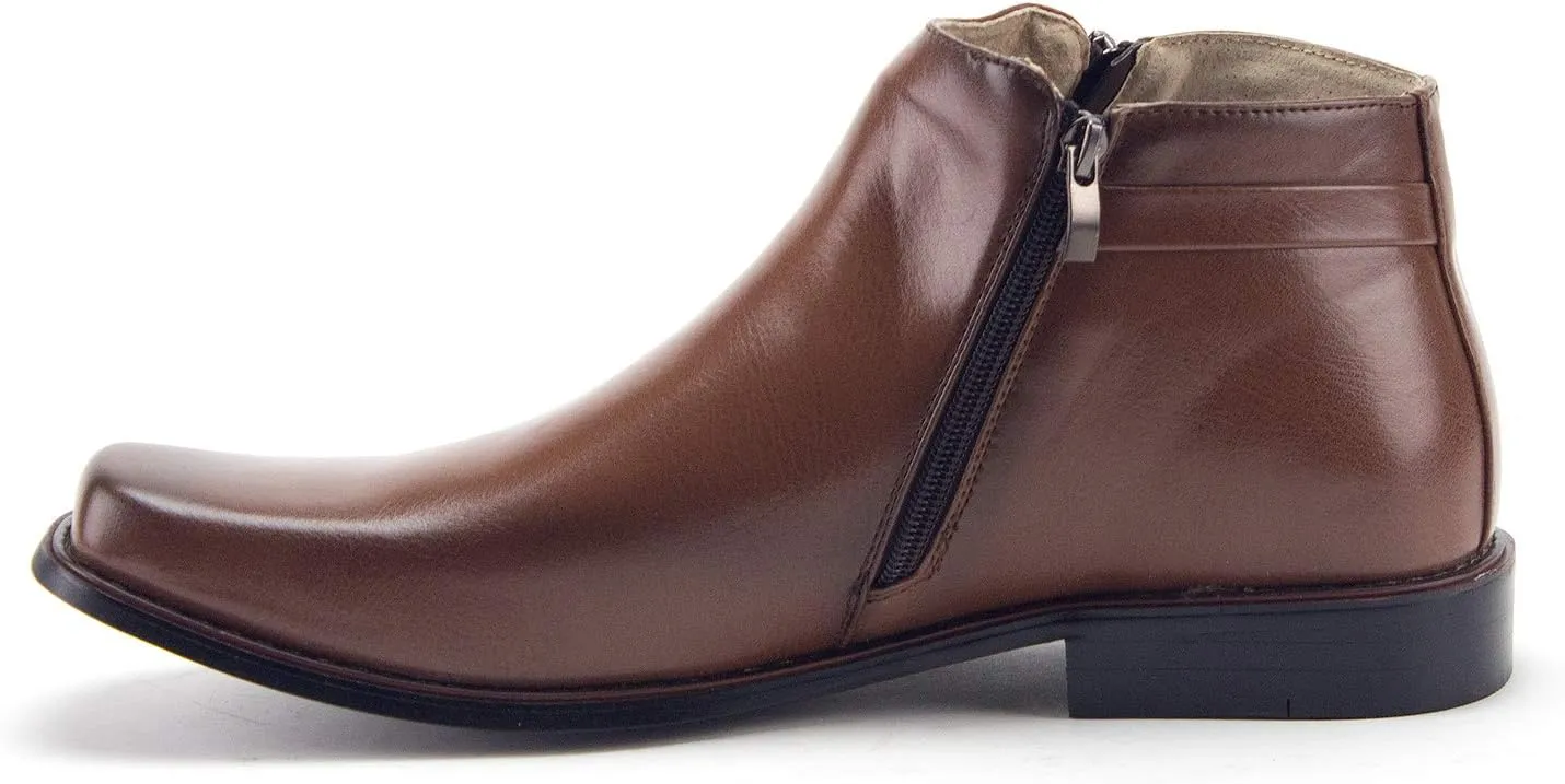 Jazamé Men's 38307 Ankle High Double Zipped Classic Dress Boots for Men Botas Bota