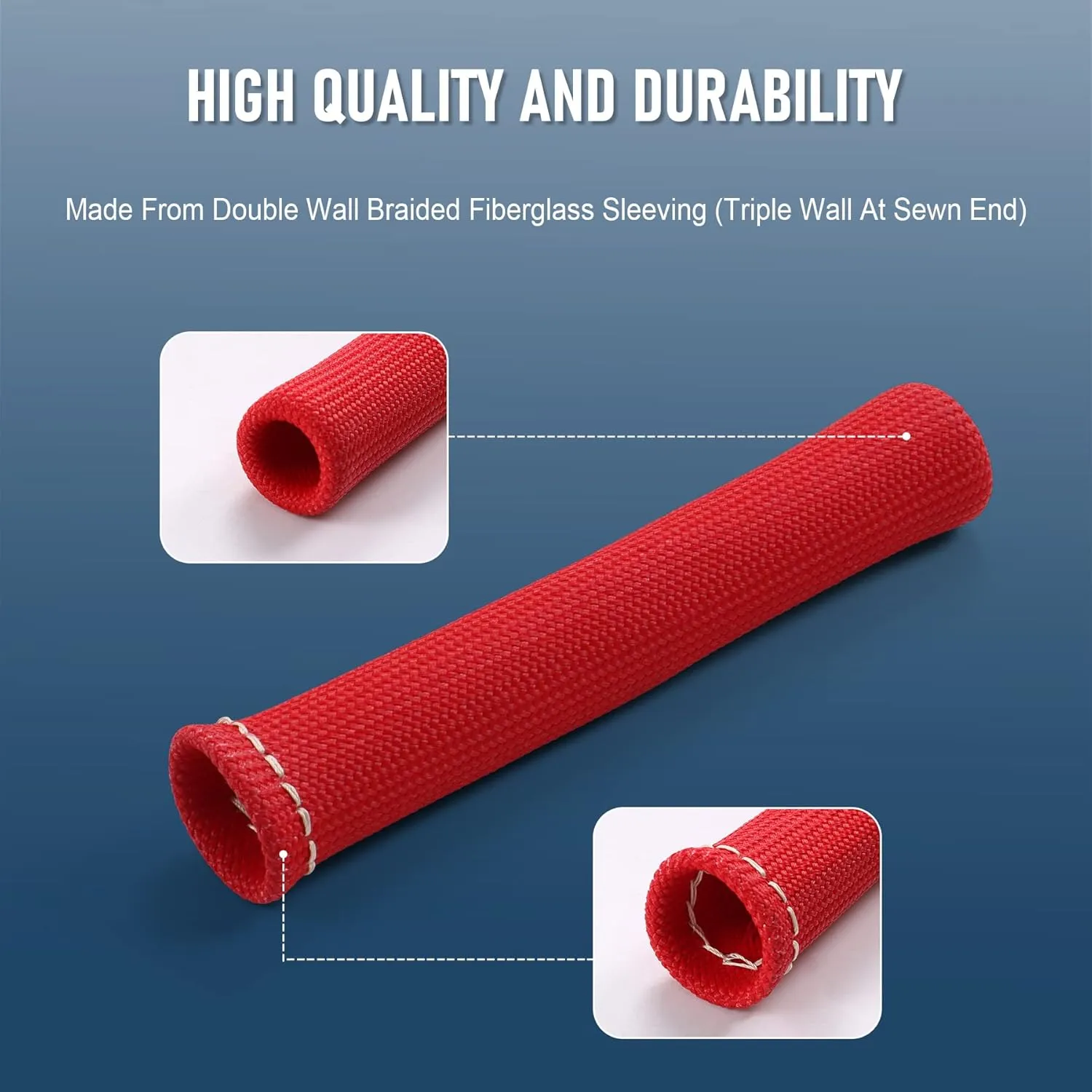 JDMSPEED 8PCS Red 1200° Spark Plug Wire Boots Heat Shield Protector Sleeve Cover Replacement For SBC BBC 350 454 6 Inch