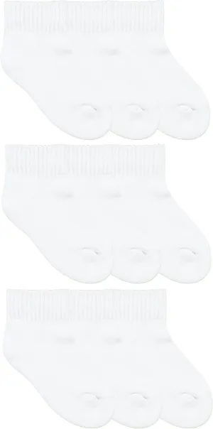 Jefferies Socks Boys Girls School Uniform Seamless Half Cushion Quarter Sport Socks 9 Pair Pack
