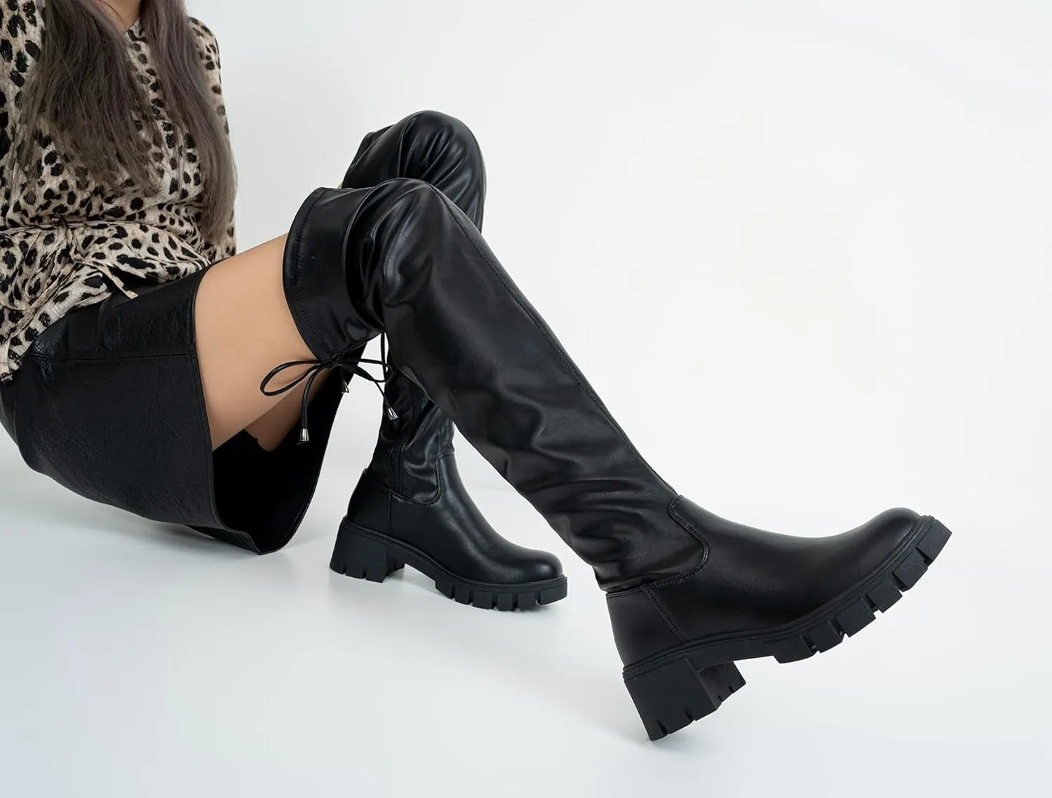 Jeossy Women's 990 Over The Knee High Boots Platform Thigh High Boots Round Toe Long Boots for Women