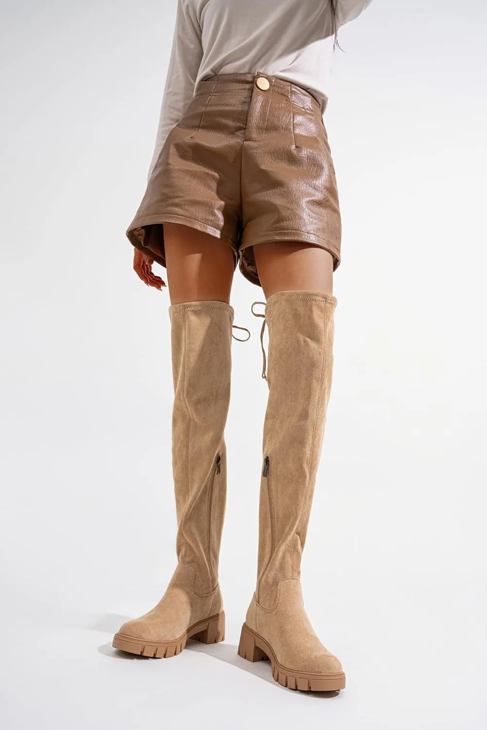 Jeossy Women's 990 Over The Knee High Boots Platform Thigh High Round Toe Long Boots