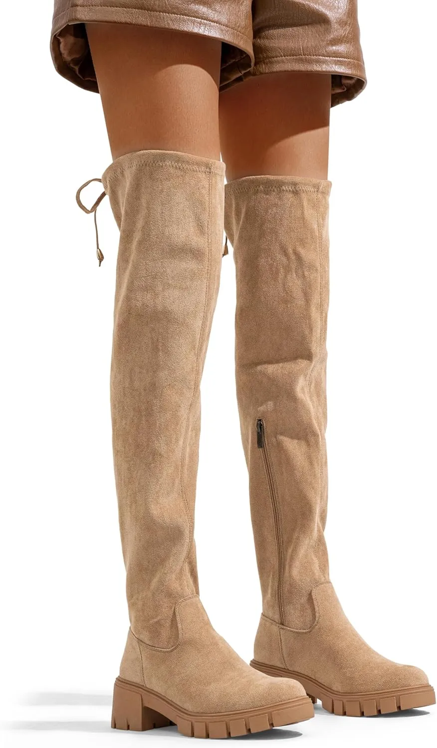 Jeossy Women's 990 Over The Knee High Boots Platform Thigh High Round Toe Long Boots