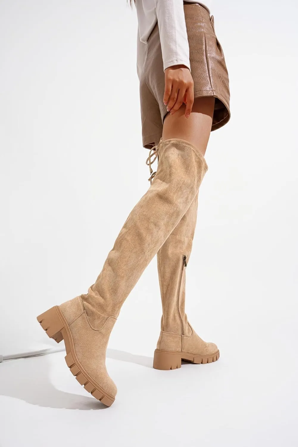 Jeossy Women's 990 Over The Knee High Boots Platform Thigh High Round Toe Long Boots