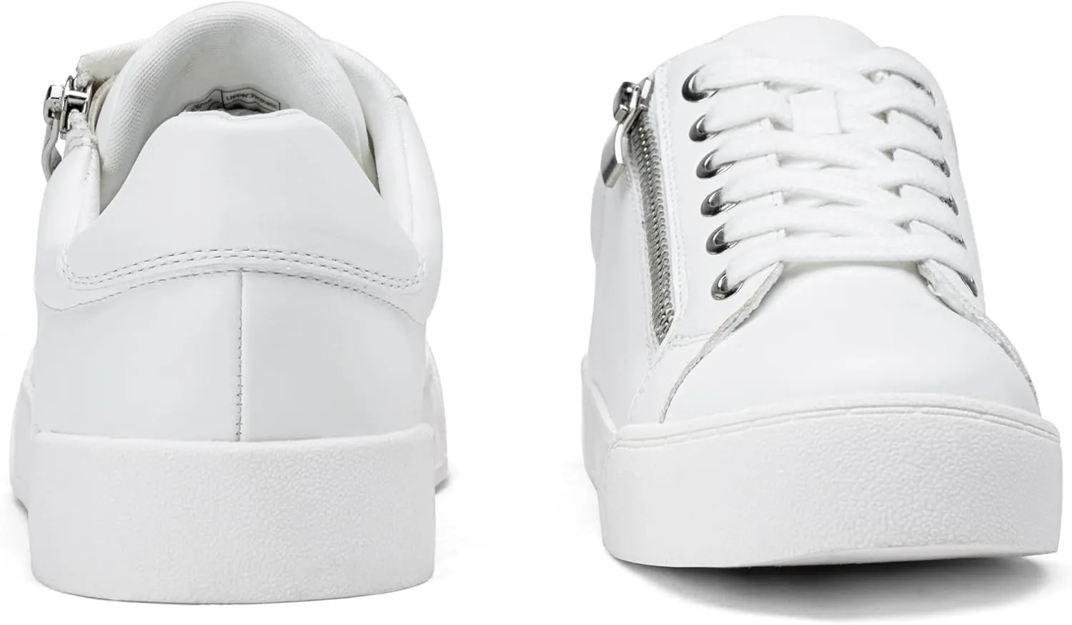 Jeossy Women's Flat Low Top Casual Fashion Sneakers Round Toe Shoes with Zipper