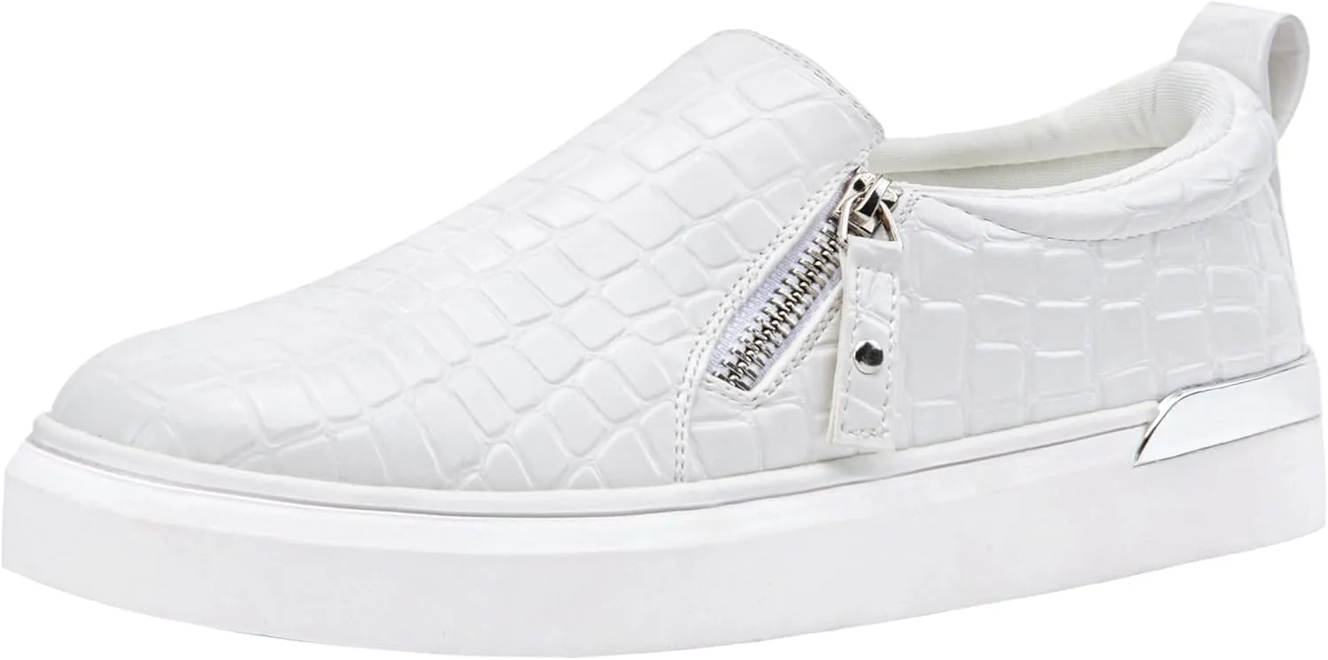 Jeossy Women's Slip On Shoes Casual Fashion Sneakers 8010 Arch Support Loafers for Women with Zipper