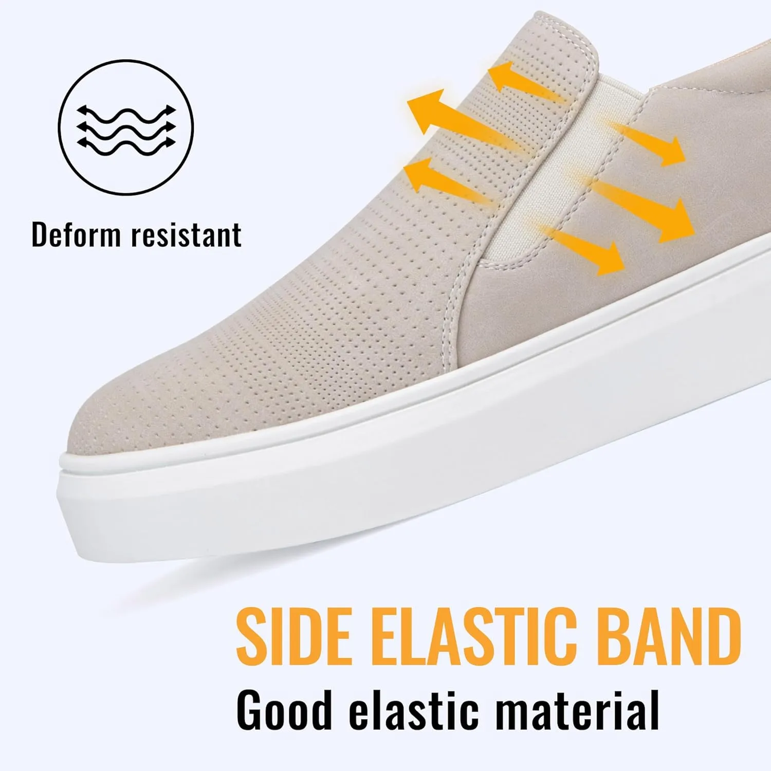 Jeossy Women's Slip On Shoes Casual Fashion Sneakers 8010 Arch Support Loafers for Women with Zipper
