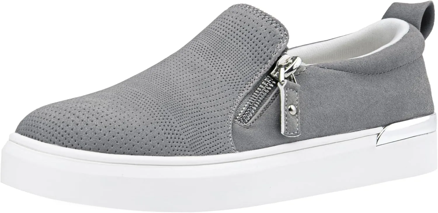 Jeossy Women's Slip On Shoes Casual Fashion Sneakers 8010 Arch Support Loafers for Women with Zipper