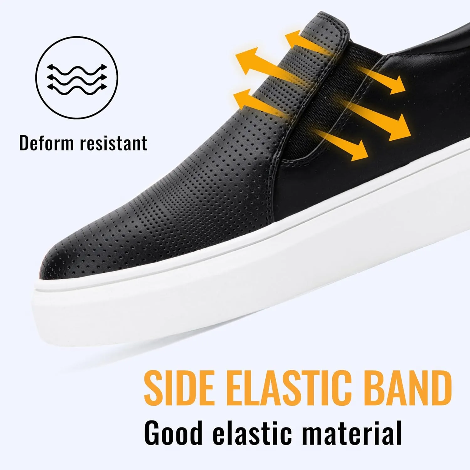 Jeossy Women's Slip On Shoes Casual Fashion Sneakers 8010 Arch Support Loafers for Women with Zipper
