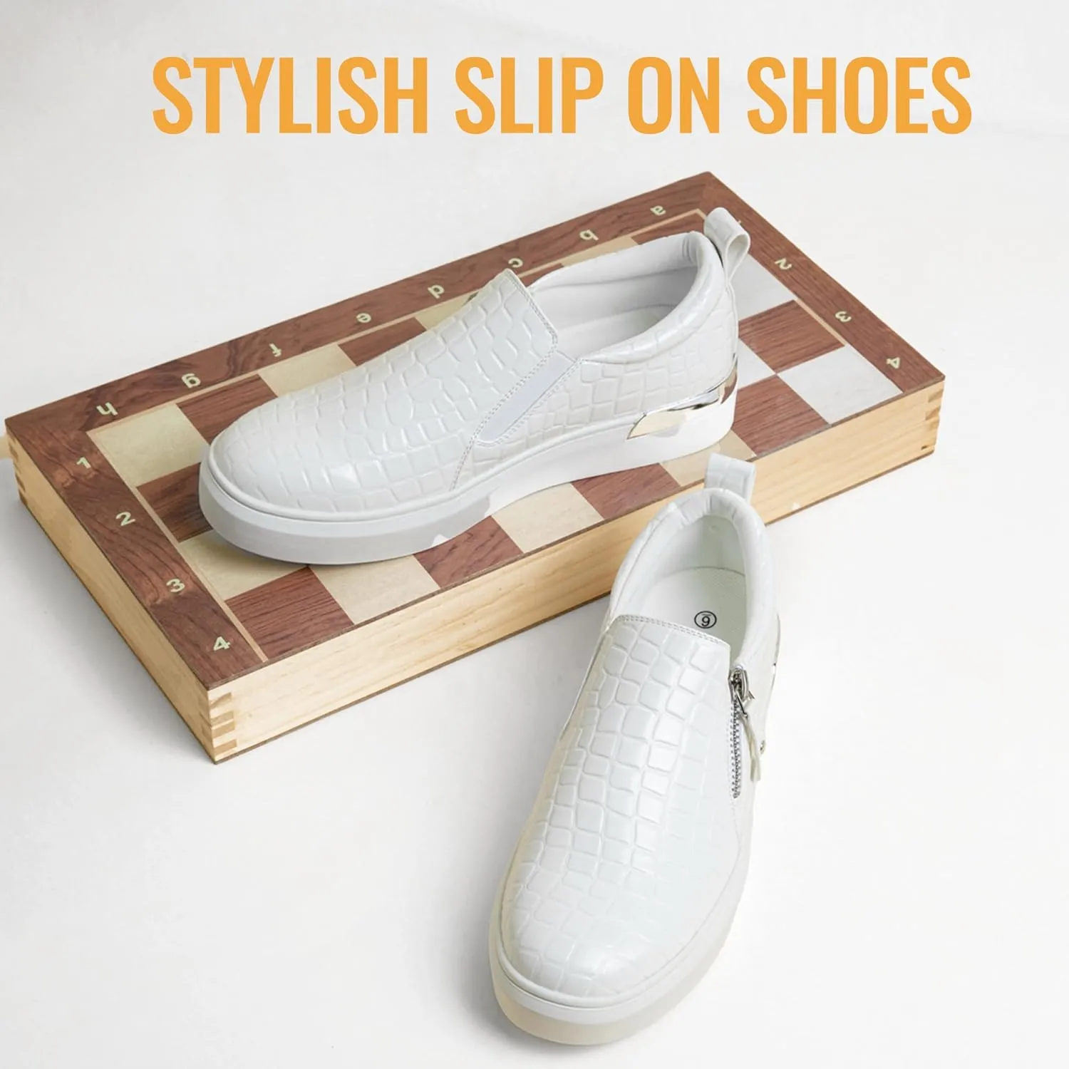 Jeossy Women's Slip On Shoes Casual Fashion Sneakers 8010 Arch Support Loafers for Women with Zipper