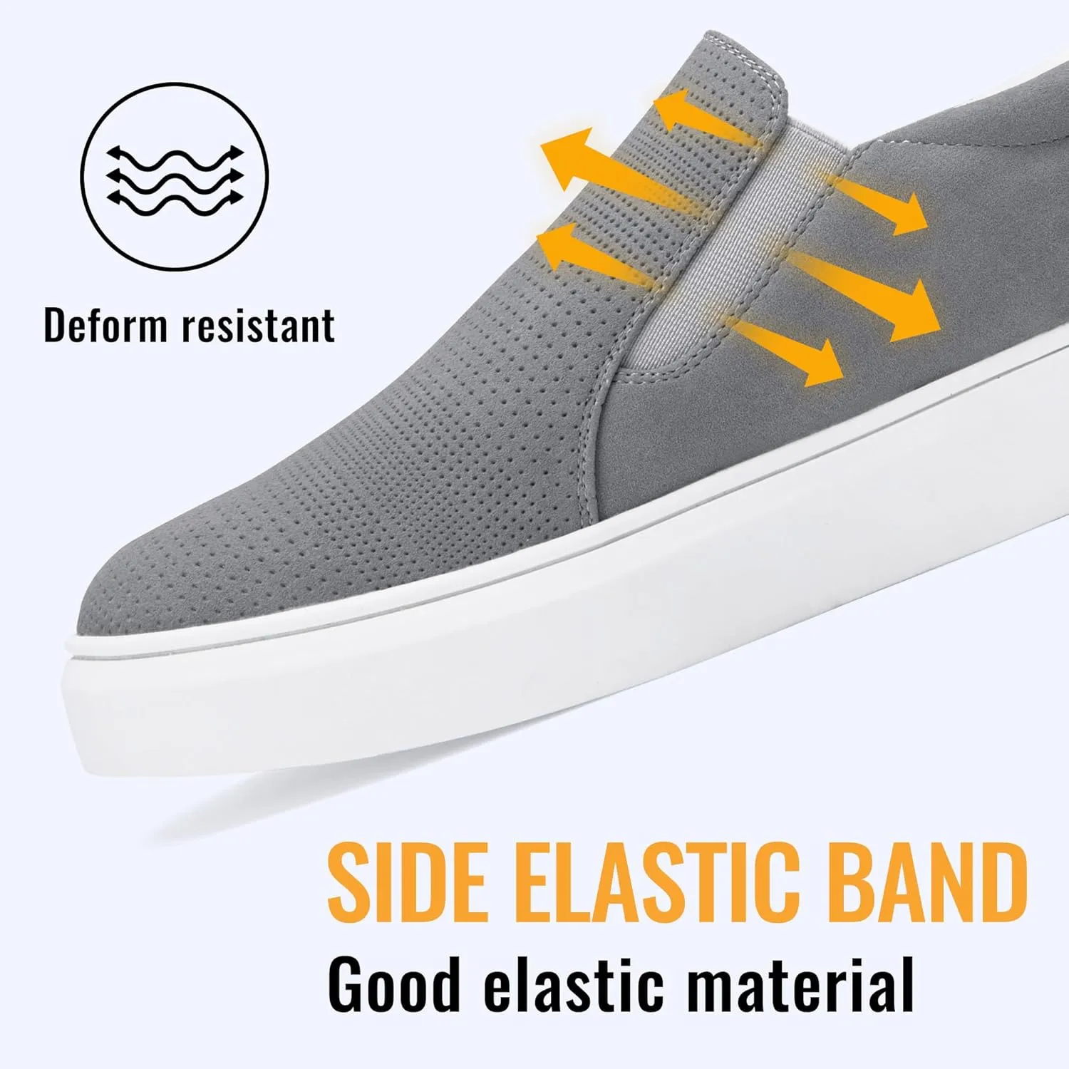 Jeossy Women's Slip On Shoes Casual Fashion Sneakers 8010 Arch Support Loafers for Women with Zipper