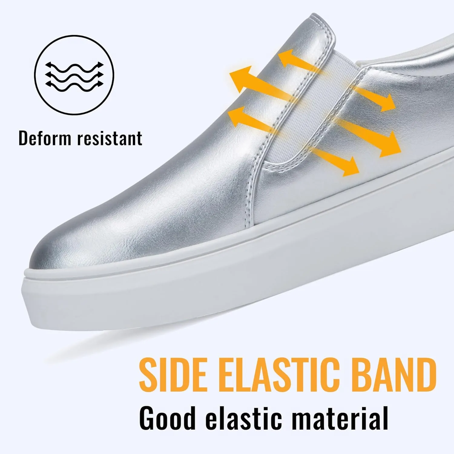 Jeossy Women's Slip On Shoes Casual Fashion Sneakers 8010 Arch Support Loafers for Women with Zipper