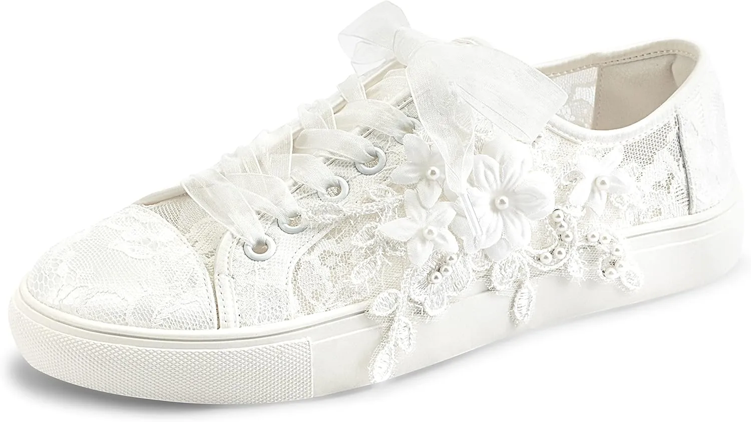 JIAJIA 8836 Wedding Shoes Bridal Sneakers Flats Bride Tennis Shoes Lace Sneakers - Personalized Customization Available