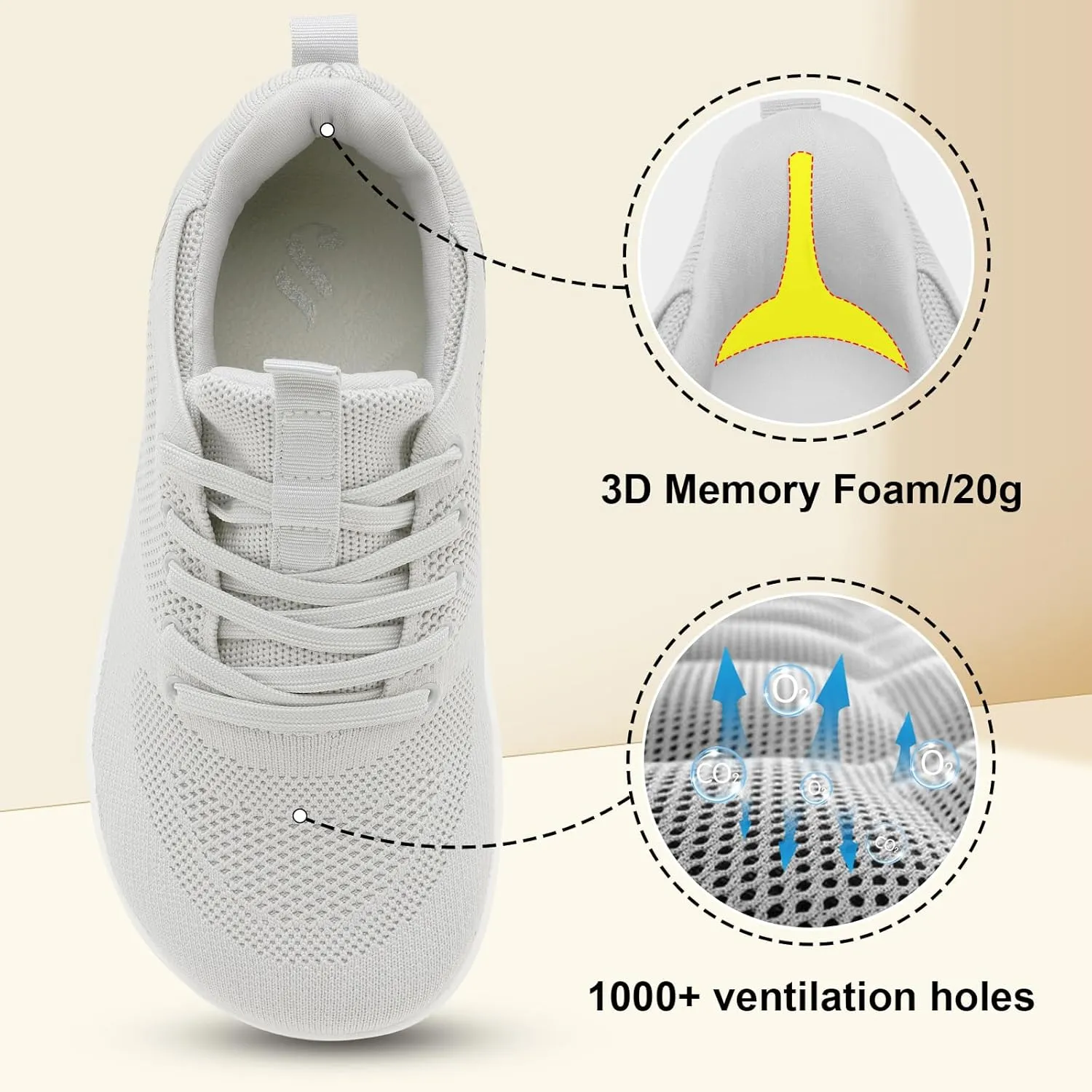 JIASUQI Men's Walking Shoes Wide Toe Sneakers with Arch Support Barefoot Shoes for Men