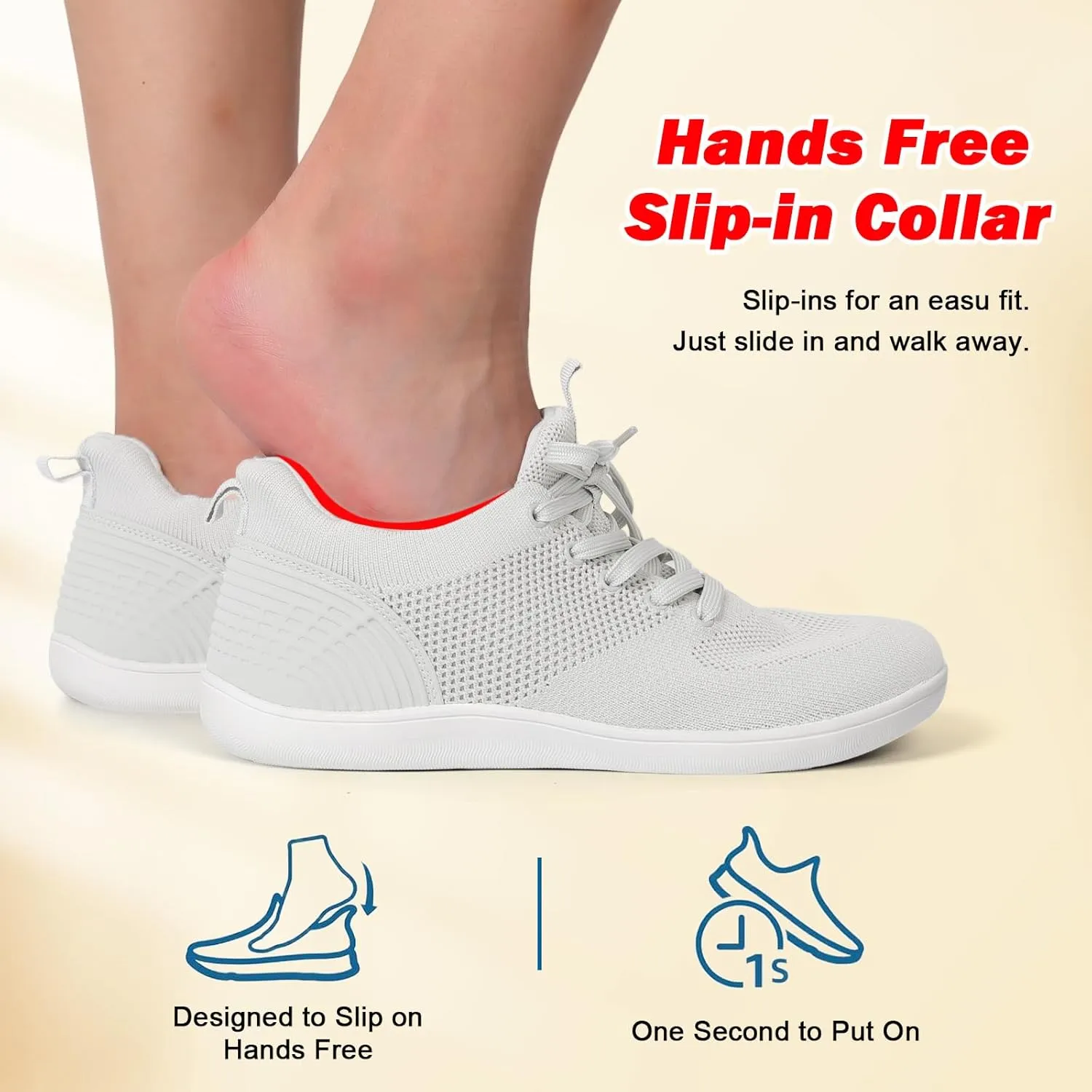 JIASUQI Men's Walking Shoes Wide Toe Sneakers with Arch Support Barefoot Shoes for Men