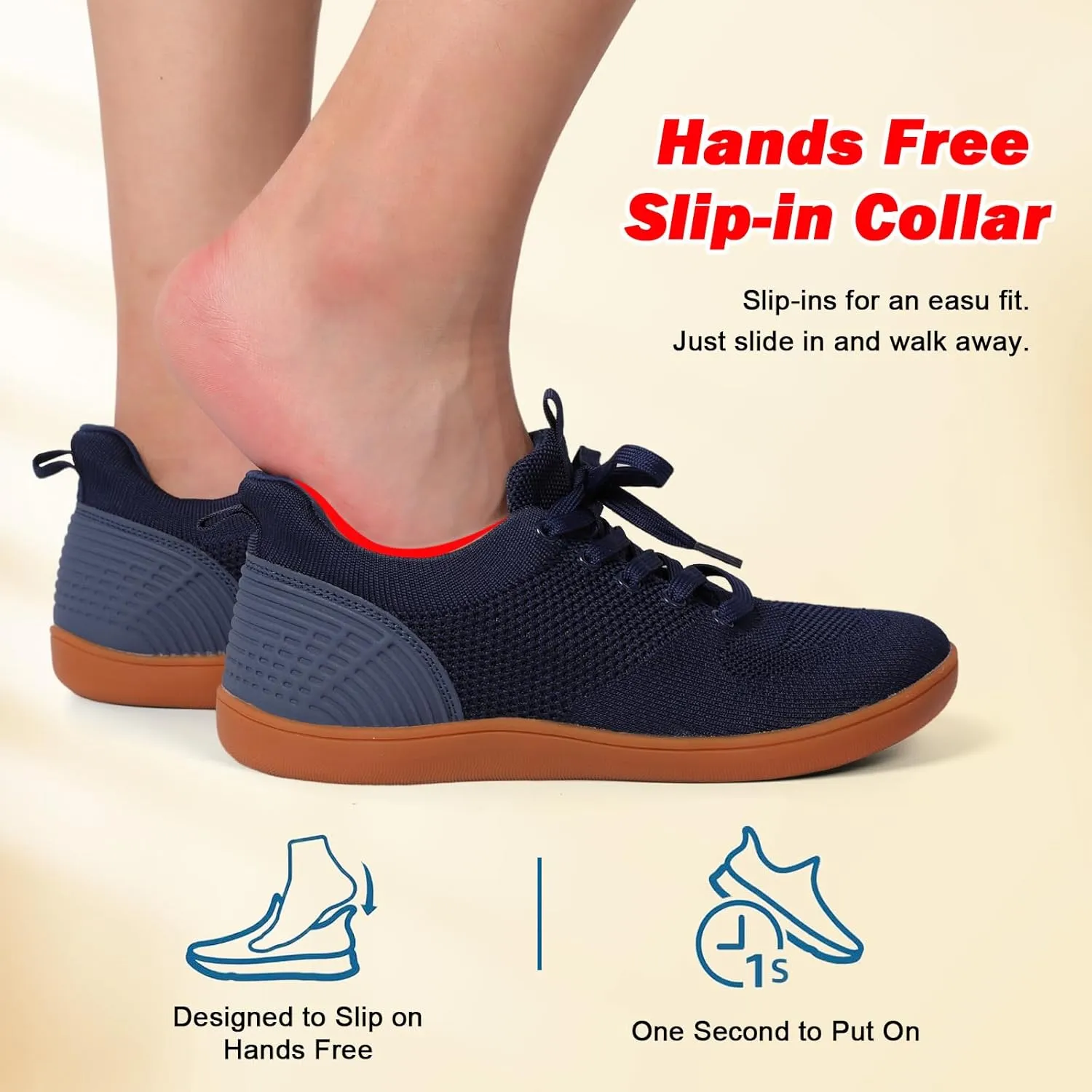 JIASUQI Men's Walking Shoes Wide Toe Sneakers with Arch Support Barefoot Shoes for Men