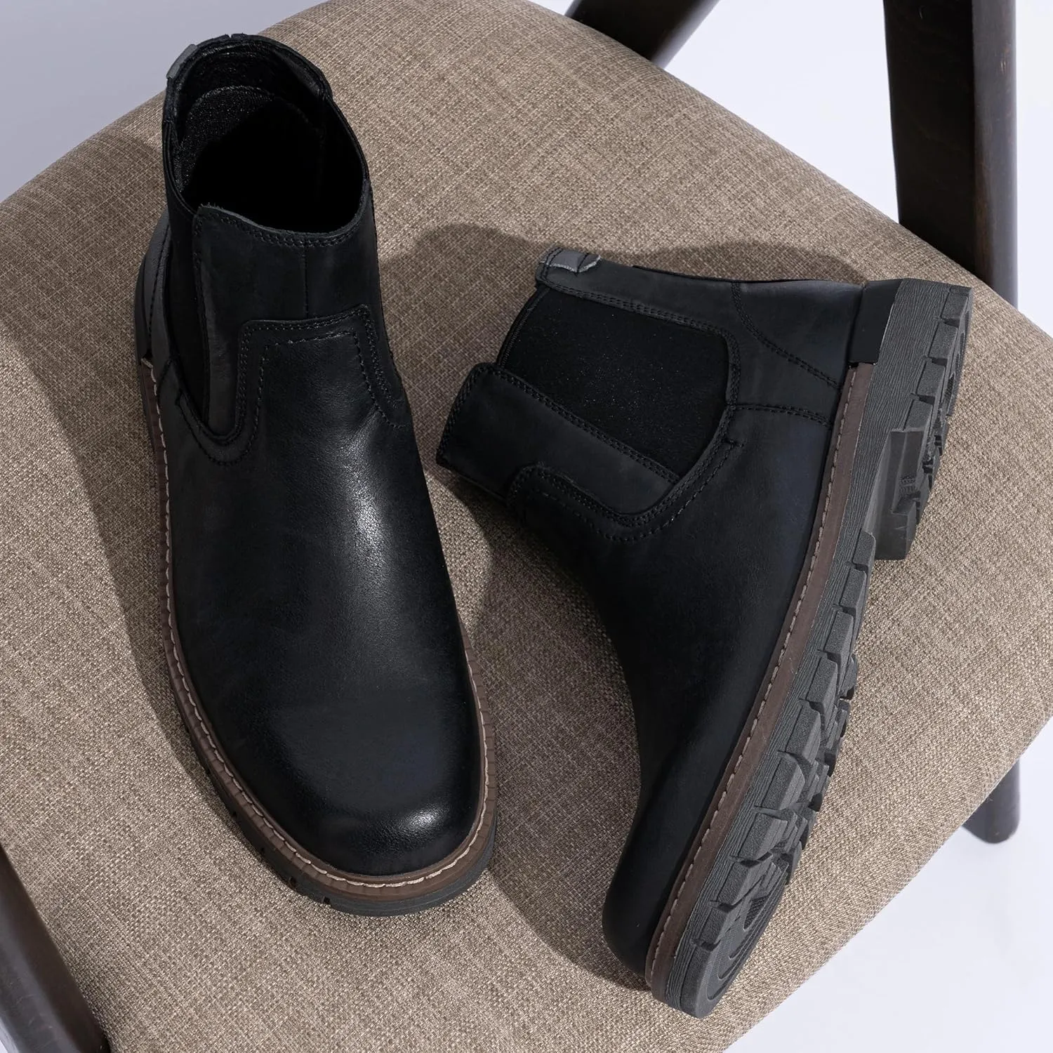 Jousen Chelsea Boots Men Lightweight Mens Boots Classic Slip On Boots Casual Boots for Men