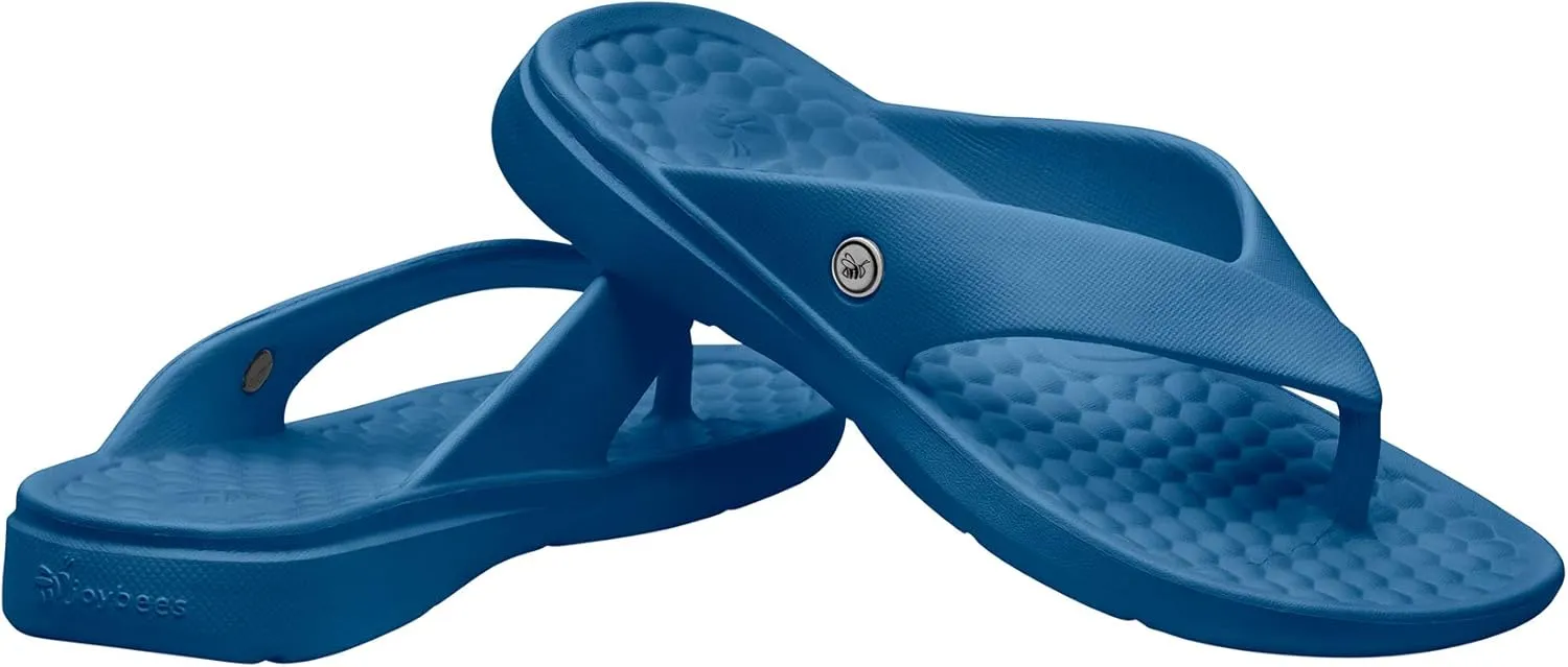 Joybees Mens Casual Flip Flops, Comfortable Thong Sandals with Arch Support for Beach and Pool, Water Friendly